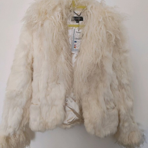 Short fur jacket Lynne new, white, size M