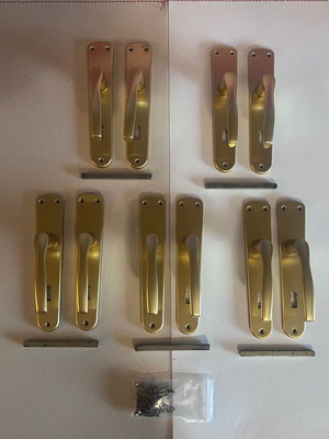 Hoppe Germany set of 5 door handles 75mm gold matte