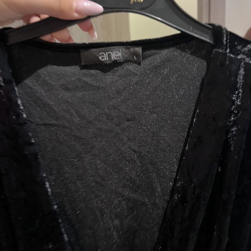 Anel black velvet bodysuit size L like new