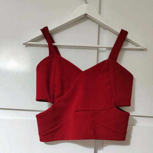 Top bordó used with side cutouts, size S