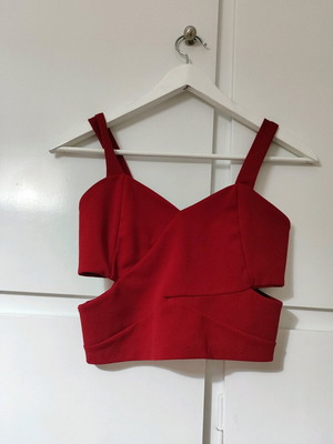 Top bordó used with side cutouts, size S