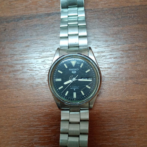 Seiko 5 Automatic 6309 wristwatch used, silver, vintage 1970