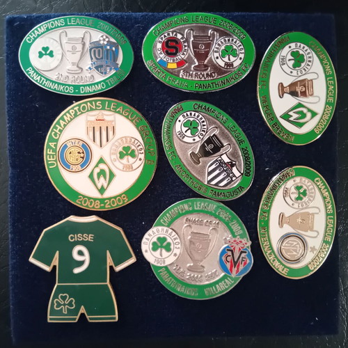 Panathinaikos 2008-2009 Champions League set of 8 collectible pins