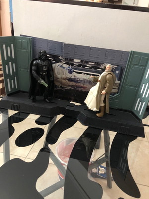 Darth Vader vs Obi Wan Kenobi Star Wars figures used, 3.3/4 inches
