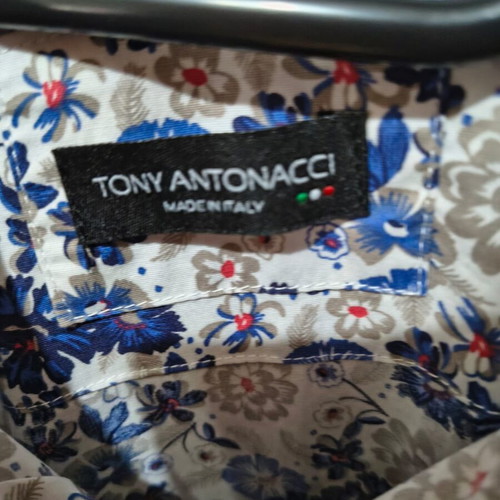 Tony Antonacci men's shirt size M slim fit floral pattern