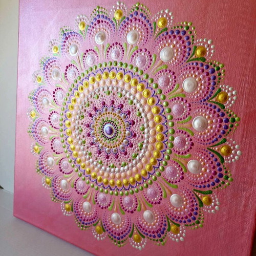 "Love" Mandala painting 40x40 cm by Energy Arts BG