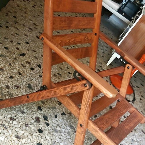 Outdoor armchair made of teak wood with reclining back, 3 seats, like new