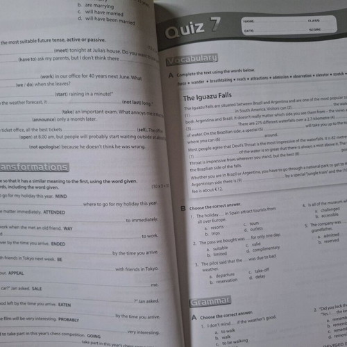Burlington B1 test book used, marked on first 4 pages