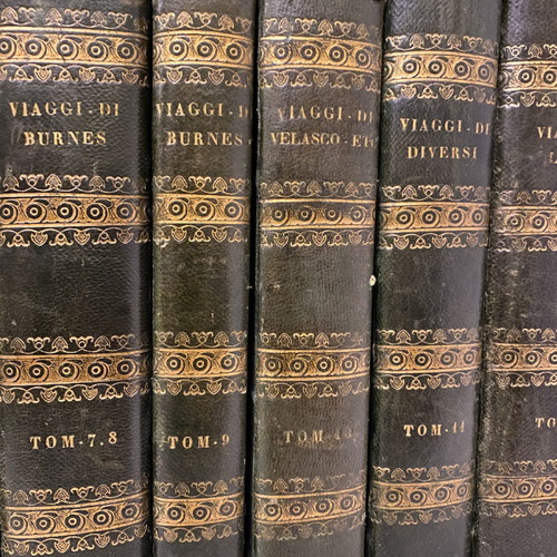 Raccolta di Viaggi μεταχειρισμένη έκδοση 1840-1845, 16 τόμοι σε 12 δερματόδετα βιβλία