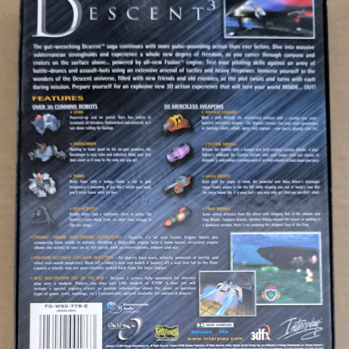 Descent 3 The Saga Continues PC CD-ROM like new, Big Box