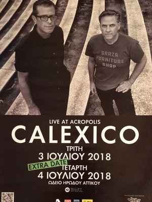 Calexico poster new, live concert Herodeion 2018