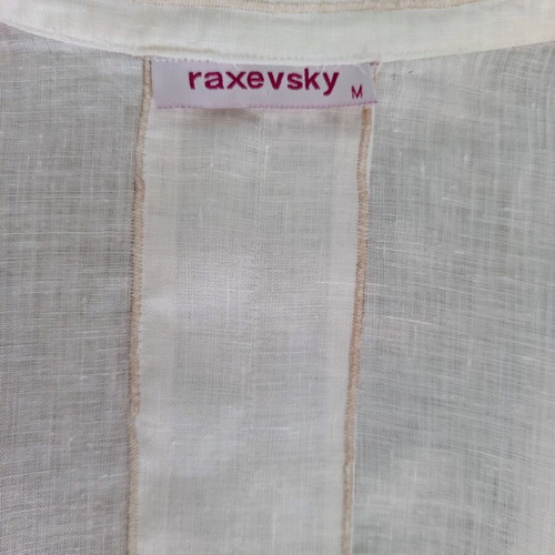 Raxevsky White Linen Shirt Tunic Size M Like New
