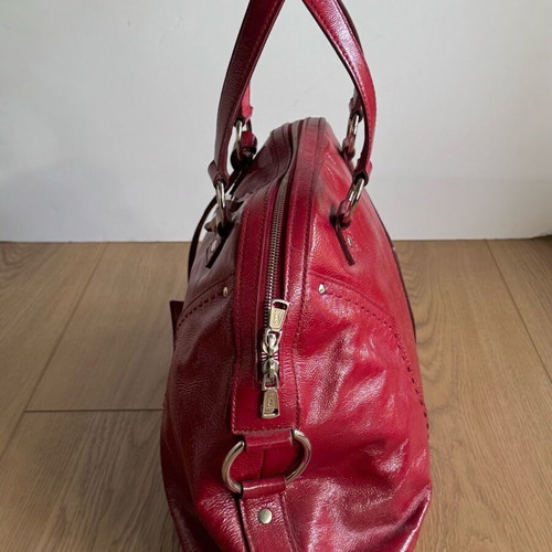 YSL - Yves Saint Laurent Muse red patent leather handbag used