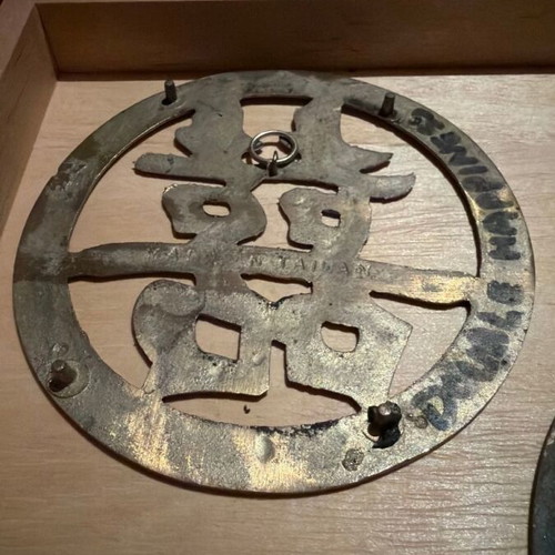Fu Lu Shou vintage wall decorations set of 3 brass used
