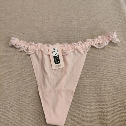 Pink string Hana new with lace trim