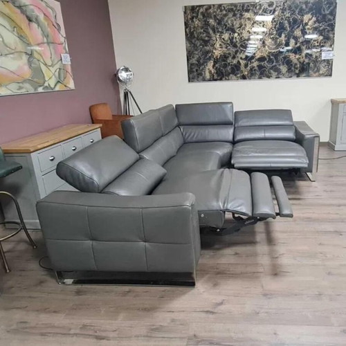Torres designer gray corner sofa with electric relax mechanism new