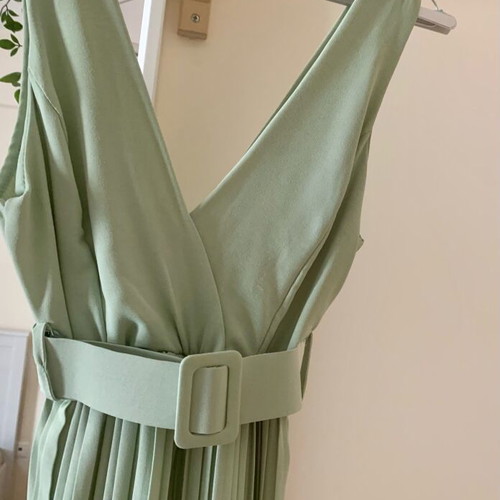 Πλισέ φόρμα jumpsuit καινούργια μέντας one size