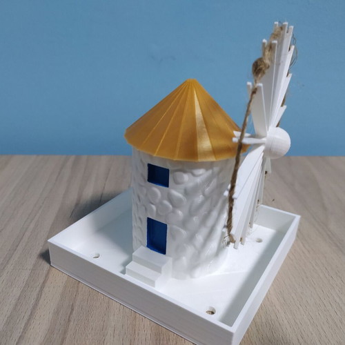 Milos Windmill Flowerpot 3D printed and hand painted