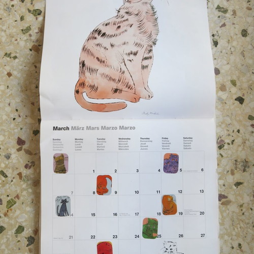 Andy Warhol Cats 2004 calendar used