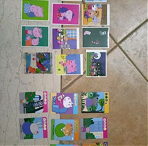 12 αυτοκολλητα και 8 καρτες Peppa Pig Panini
