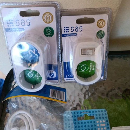 Power accessories new, set of 8 pieces with Legrand plugs and switch