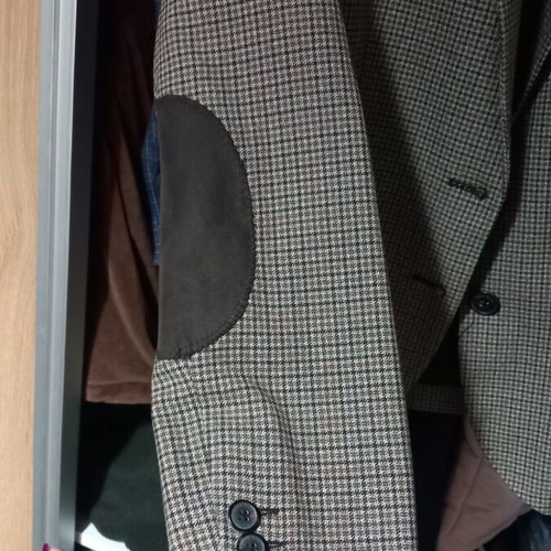 Zara checked mid-length jacket size L like new, beige brown