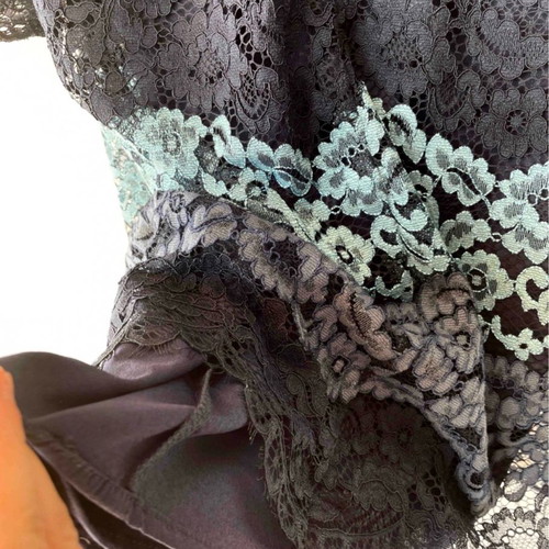 Louche lace dress Medium new with ombre blue shades