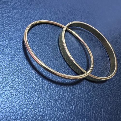 Steel double rod bracelet gold used