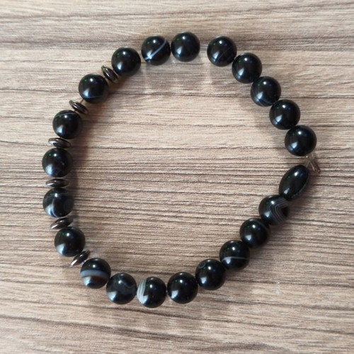 Chrysostomos men's bracelet like new with natural mineral stones