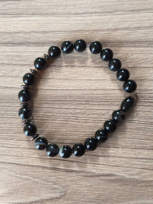 Chrysostomos men's bracelet like new with natural mineral stones