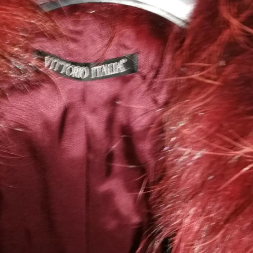 Vittorio Italia leather women's jacket used, burgundy, size small