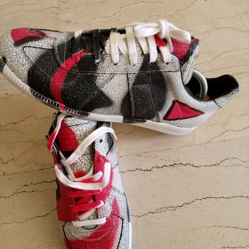 Maison Margiela sneakers size 43 like new, red multicolor leather