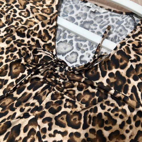 Leopard dress like new, size 42/44, brown