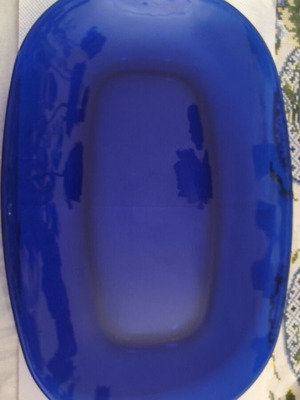 Vintage Bormioli Rocco Oval Glass Platter Cobalt Blue like new