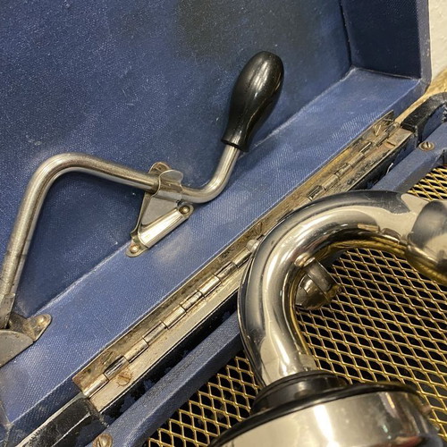 Old gramophone used with crank and over 20 spare needles