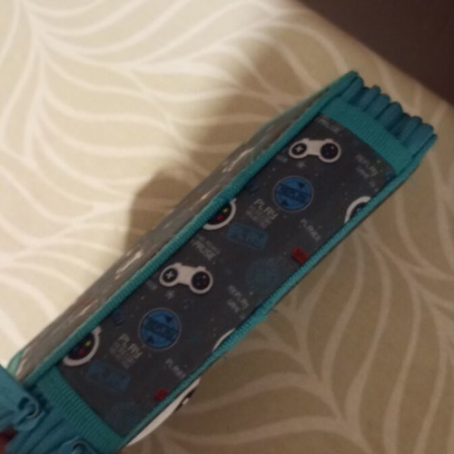 Must pencil case like new with Play Station controller theme and keychain