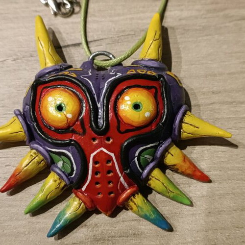 Majora's Mask pendant new handmade with clay and hand-painted