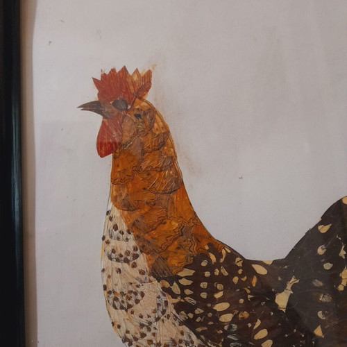 African art painting made with butterfly feathers like new