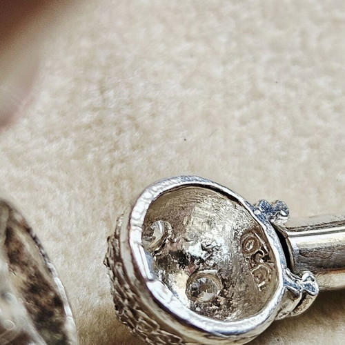 Silver bracelet 950 with sparkling stones
