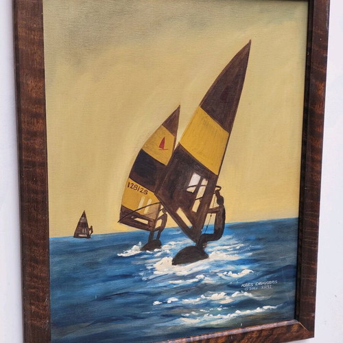 Kees Dekkers painting used, oil on fiberboard
