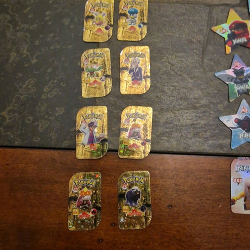 Μεταλλικές τάπες Pokémon μεταχειρισμένες, πακέτο 8 σπάνιες