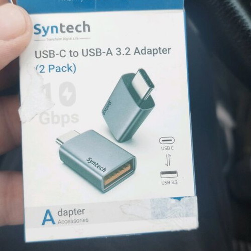 Syntech USB C to USB Adapter 10Gbps 3.2 Gen 2 Side by Side Type C Male to A 3.2 Female new