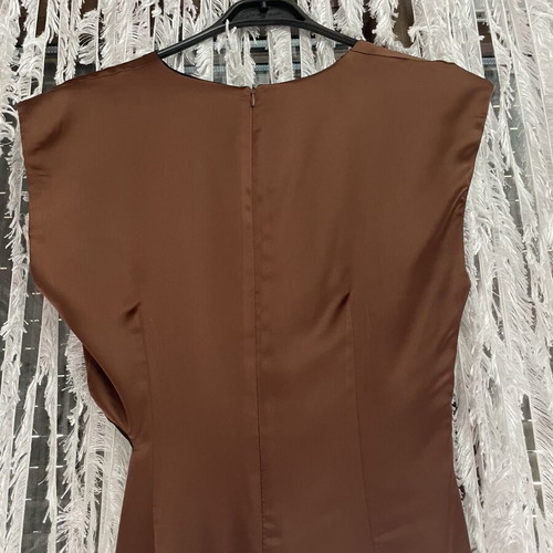 Zara satin dress size small, like new, bronze brown