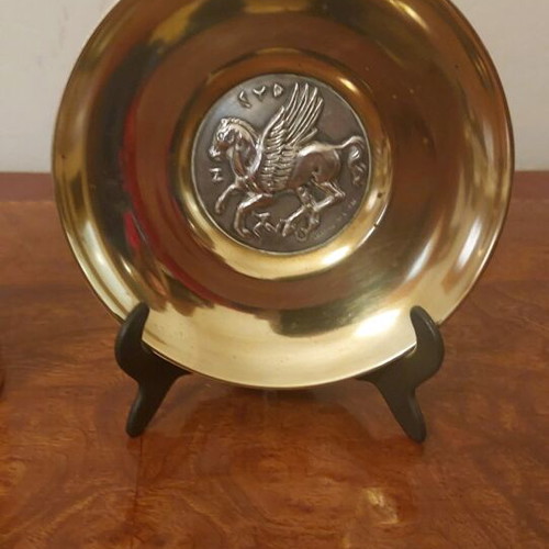 Ilias Lalaounis Pegasus Set vintage solid brass and silver 900