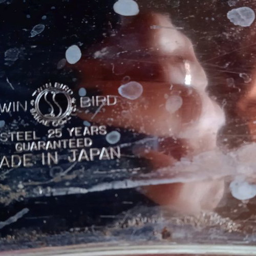 Metal tray used for serving, made in Japan