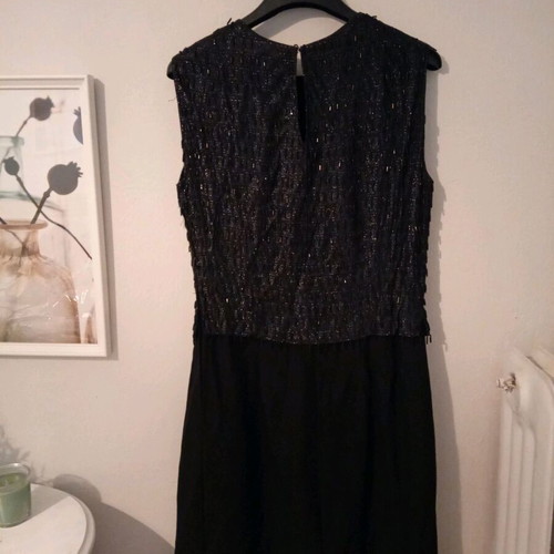 Black dress with beads like new for wedding or evening wear