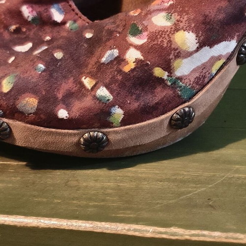 Spanish wooden clogs used, size 39, brown, 10cm heel, Sandisol
