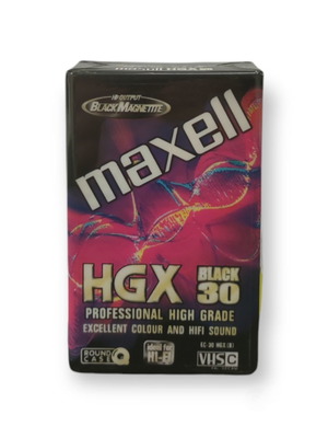 Maxell VHS C HGX Black 30 HiFi video camera cassette new