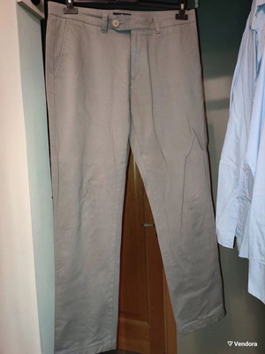 Navy & Green men's pants used, gray and beige, size L