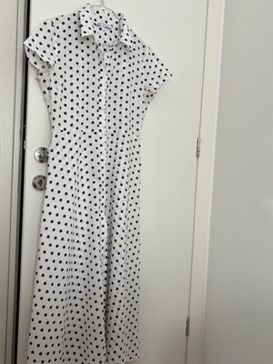 Zara Polka Dot Semisheer Dress like new, linen blend, size M
